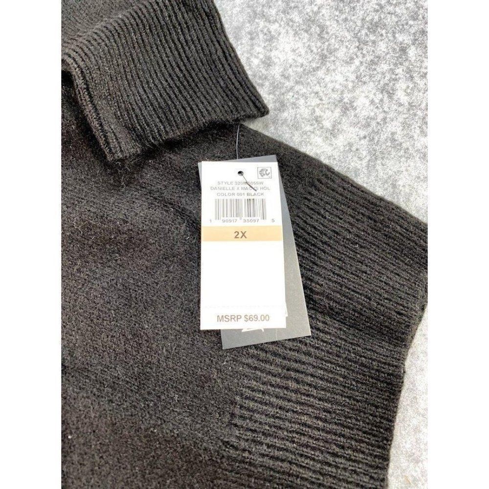 Danielle Bernstein Black Crewneck Cropped Sweater Sz 2X NEW - Picture 5 of 6